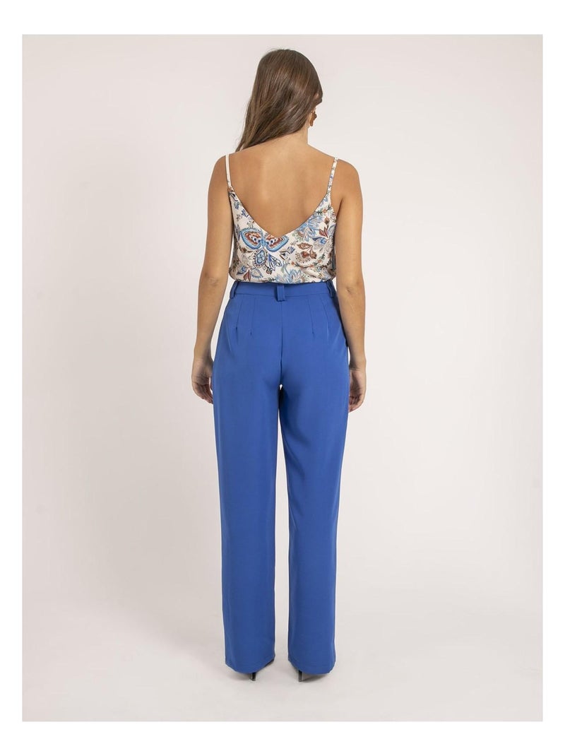 Pantalon coupe droite ELSY Bleu roi - Kiabi