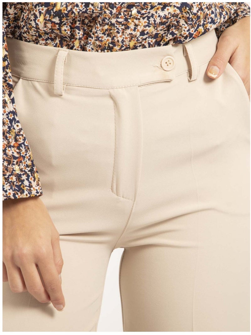 Pantalon coupe droite EMELINE Beige - Kiabi