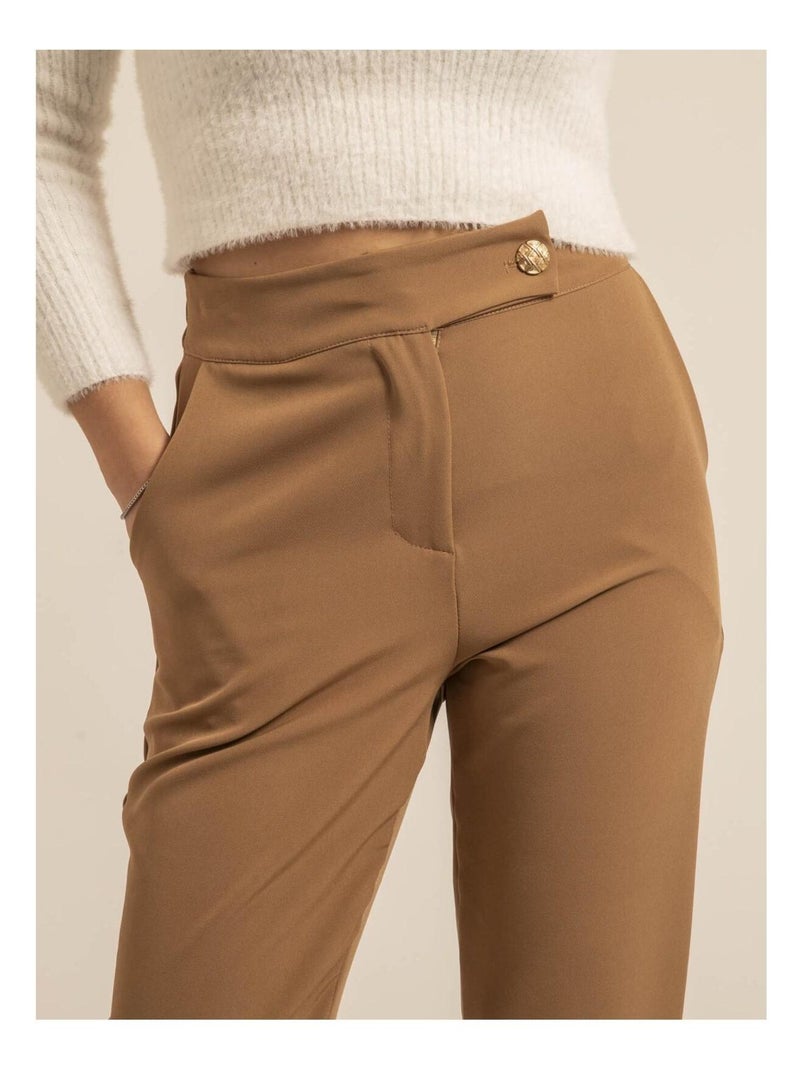 Pantalon coupe droite EMILOU Marron caramel - Kiabi