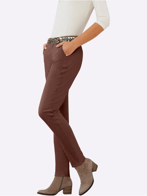 Pantalon coupe droite en tissu stretch avec poches fendues - Taille standard - Helline - Kiabi