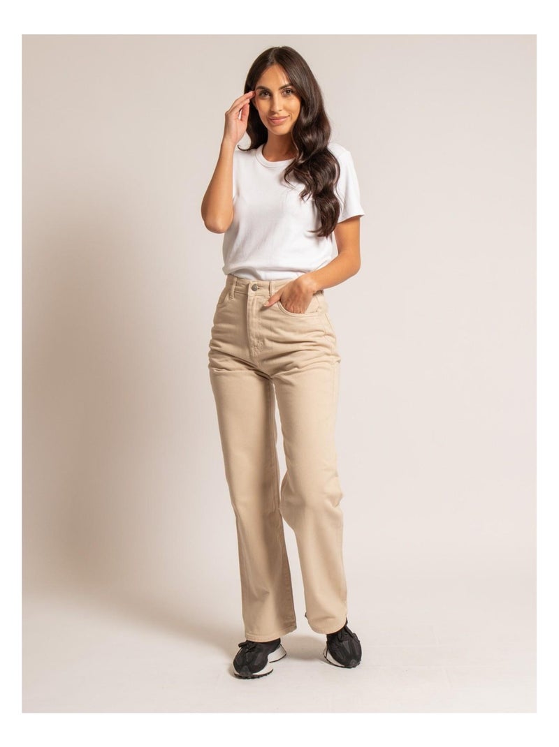 Pantalon coupe droite ERAM Beige - Kiabi