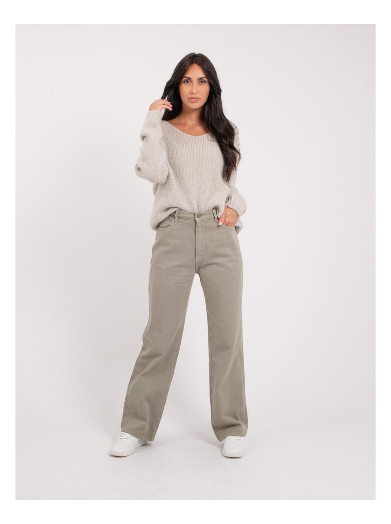 Pantalon coupe droite ERAM Kaki - Kiabi