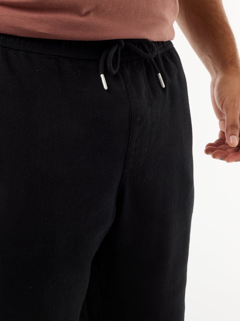Pantalon coupe droite esprit jogpant Noir - Kiabi