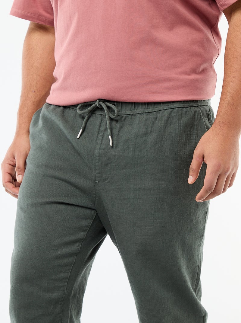 Pantalon coupe droite esprit jogpant Vert - Kiabi