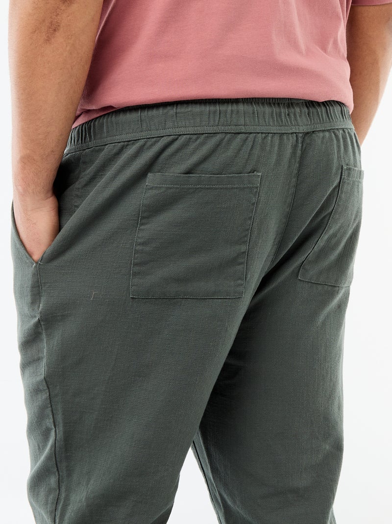 Pantalon coupe droite esprit jogpant Vert - Kiabi