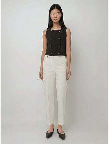 Pantalon coupe droite sur mesure haut de gamme avec poches