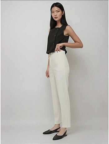 Pantalon coupe droite sur mesure haut de gamme avec poches