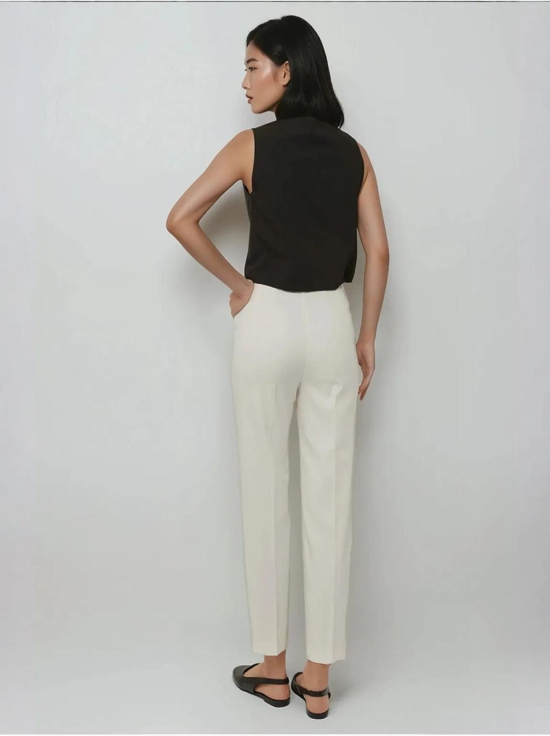 Pantalon coupe droite sur mesure haut de gamme avec poches Blanc - Kiabi
