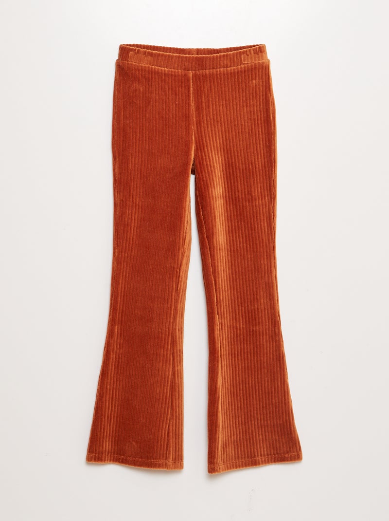 Pantalon coupe flare Marron - Kiabi