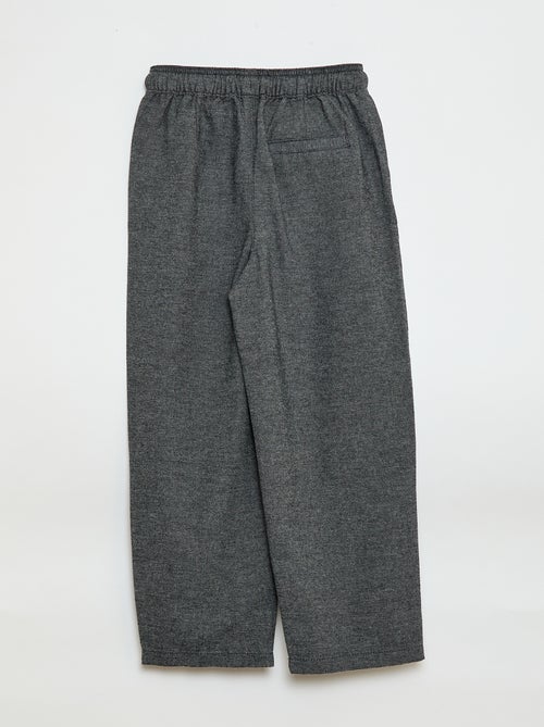 Pantalon coupe jogger en flanelle - Kiabi