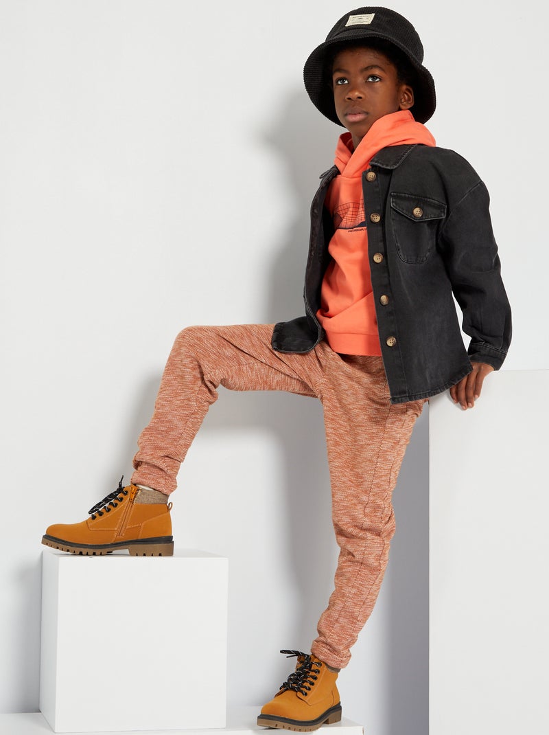 Pantalon coupe jogging orange - Kiabi