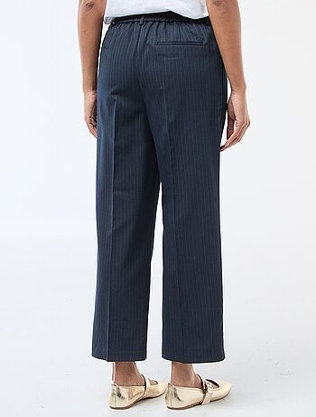 Pantalon coupe large à la taille élastiquée + liens à nouer