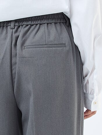 Pantalon coupe large à la taille élastiquée + liens à nouer