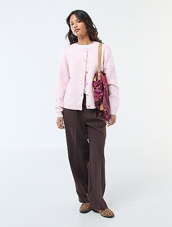 Pantalon coupe large à la taille élastiquée + liens à nouer