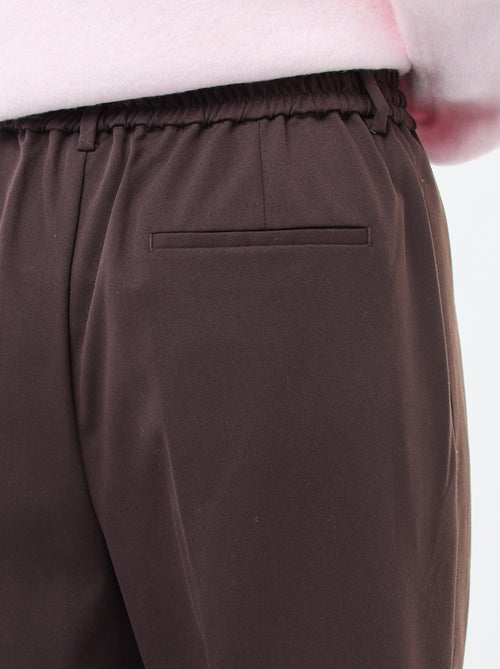Pantalon coupe large à la taille élastiquée + liens à nouer - Kiabi