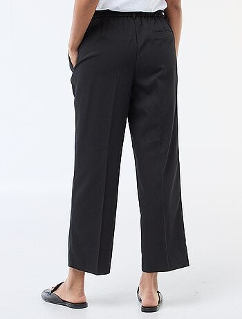 Pantalon coupe large à la taille élastiquée + liens à nouer