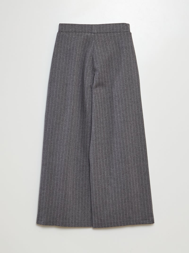 Pantalon coupe large à rayures Gris - Kiabi