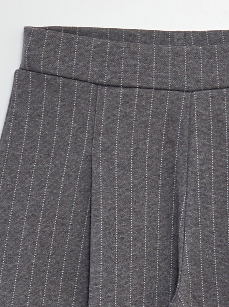 Pantalon coupe large à rayures Gris - Kiabi