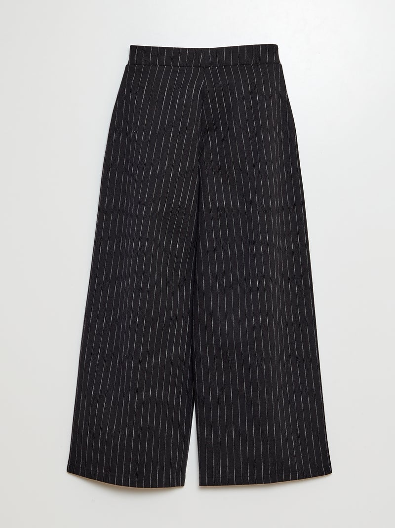 Pantalon coupe large à rayures Noir - Kiabi
