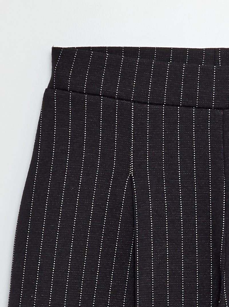 Pantalon coupe large à rayures Noir - Kiabi