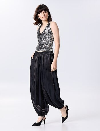 Pantalon coupe large forme balloon