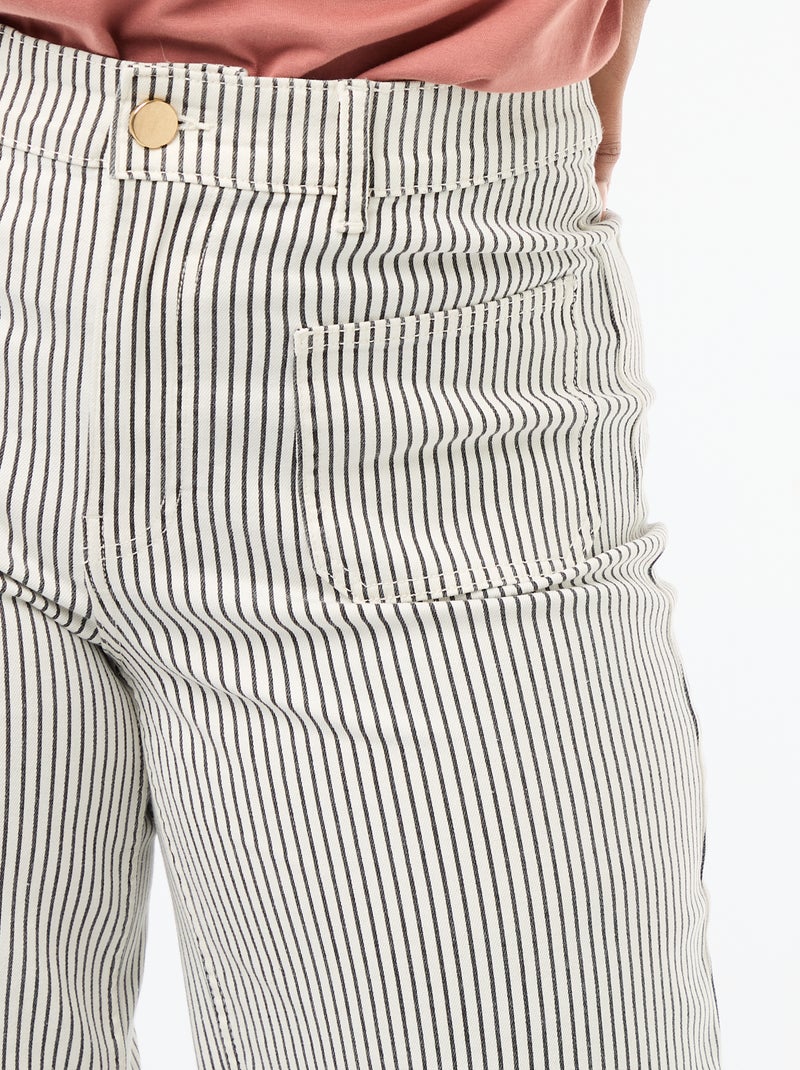 Pantalon coupe large / wide leg taille standard Blanc - Kiabi