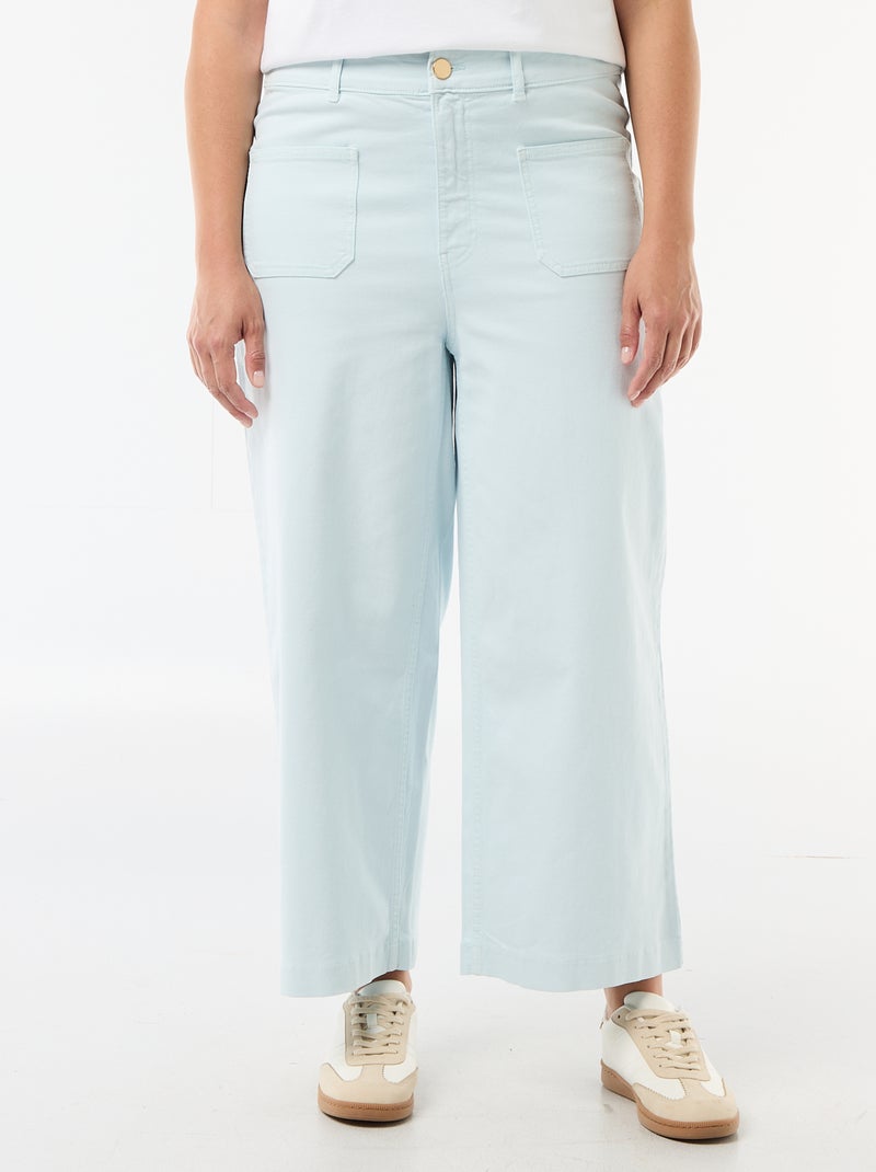 Pantalon coupe large / wide leg taille standard Bleu clair - Kiabi