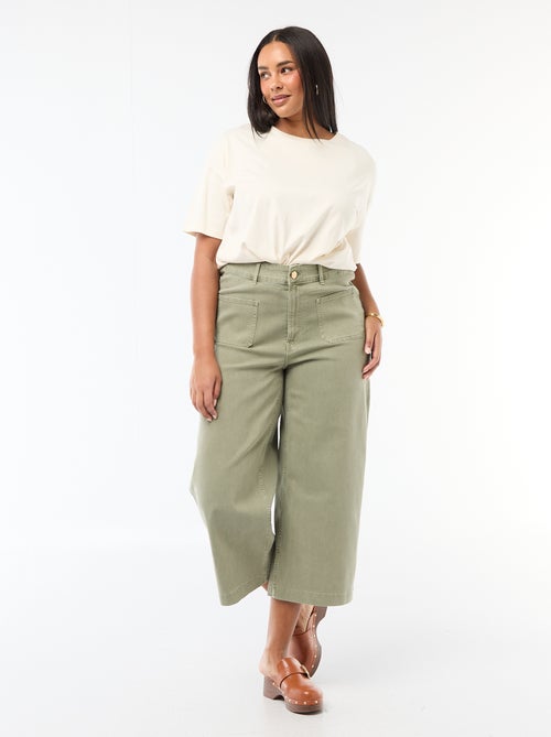 Pantalon coupe large / wide leg taille standard - Kiabi