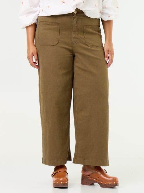 Pantalon coupe large / wide leg taille standard - Kiabi Pantalon coupe large / wide leg taille standard - Kiabi