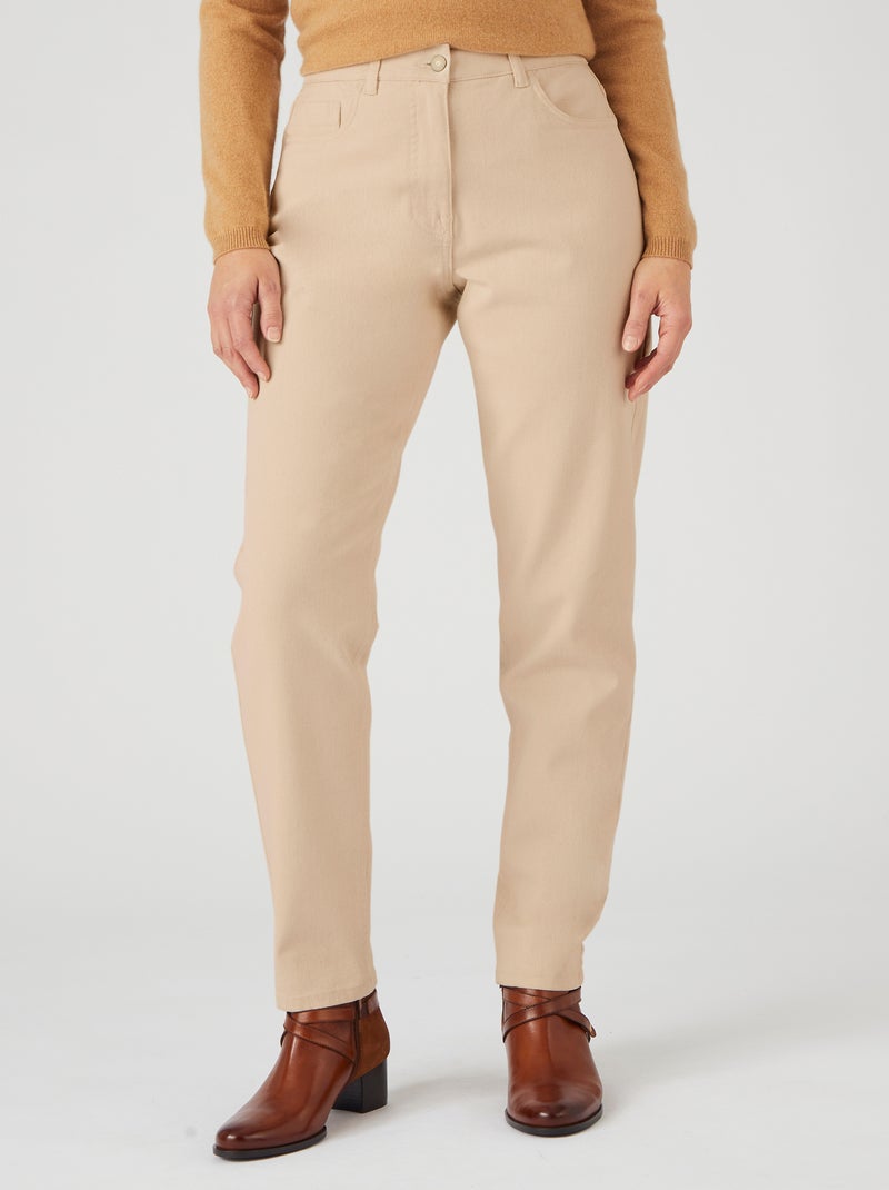 Pantalon coupe mom - Damart Beige chiné - Kiabi