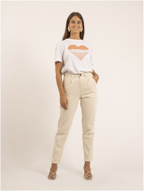 Pantalon coupe mom EZEL - Kiabi