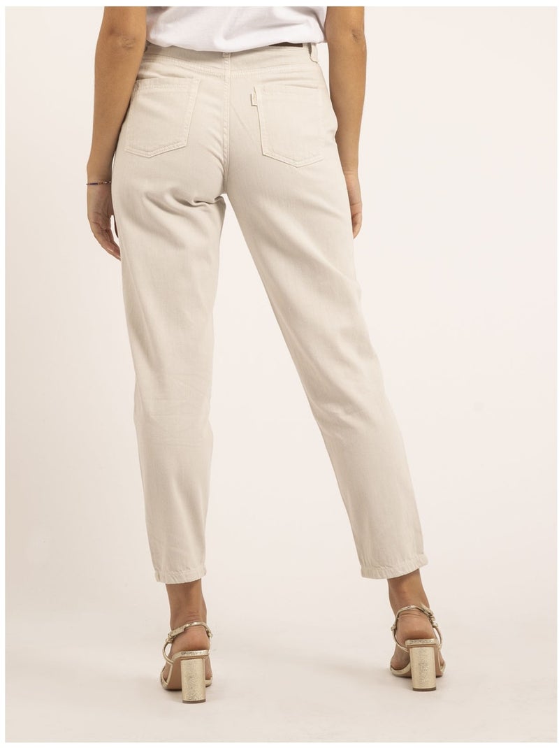 Pantalon coupe mom EZEL Beige - Kiabi
