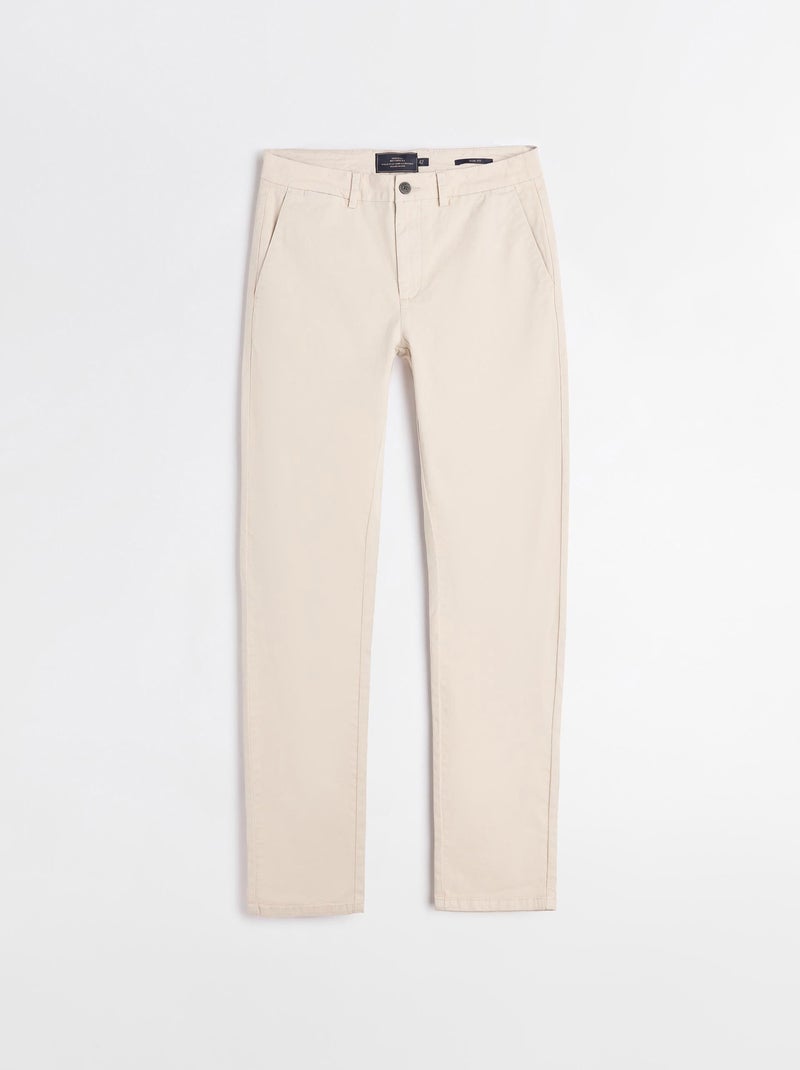 Pantalon 'coupe slim' Beige - Kiabi