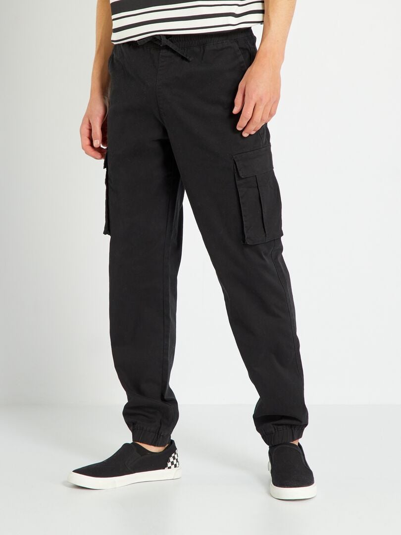 Pantalon cargo slim - noir