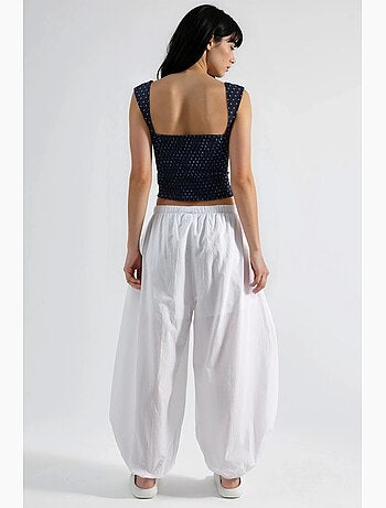 Pantalon crêpe à jambes larges busem