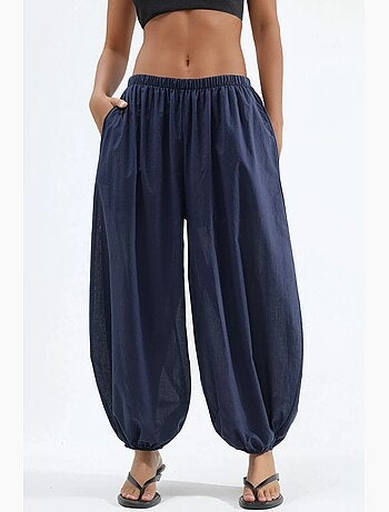 Pantalon crêpe à jambes larges busem