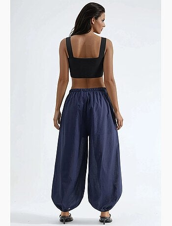Pantalon crêpe à jambes larges busem