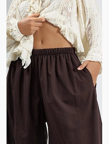 Pantalon crêpe à jambes larges busem