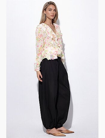 Pantalon crêpe à jambes larges busem
