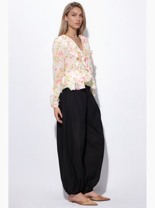 Pantalon crêpe à jambes larges busem - Kiabi