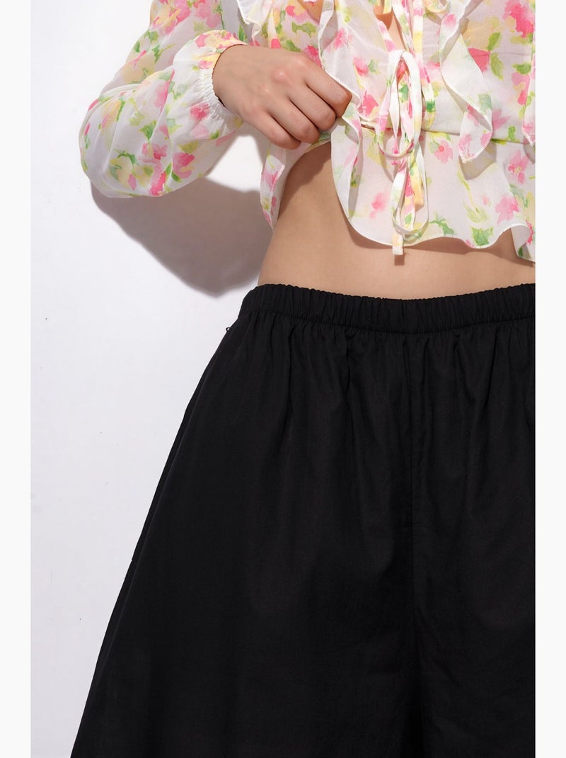 Pantalon crêpe à jambes larges busem Noir - Kiabi