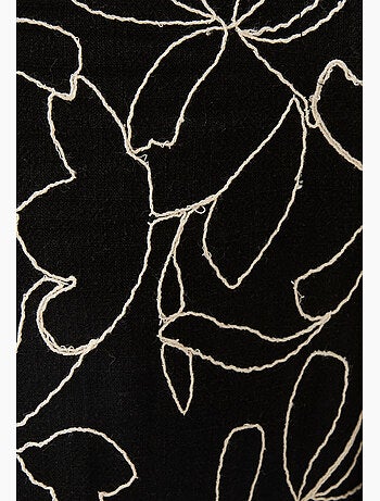 Pantalon crêpe brodé fleuri - Damart