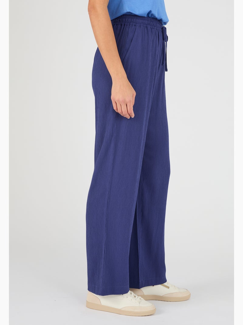 Pantalon crépon enfilable - Damart Bleu - Kiabi