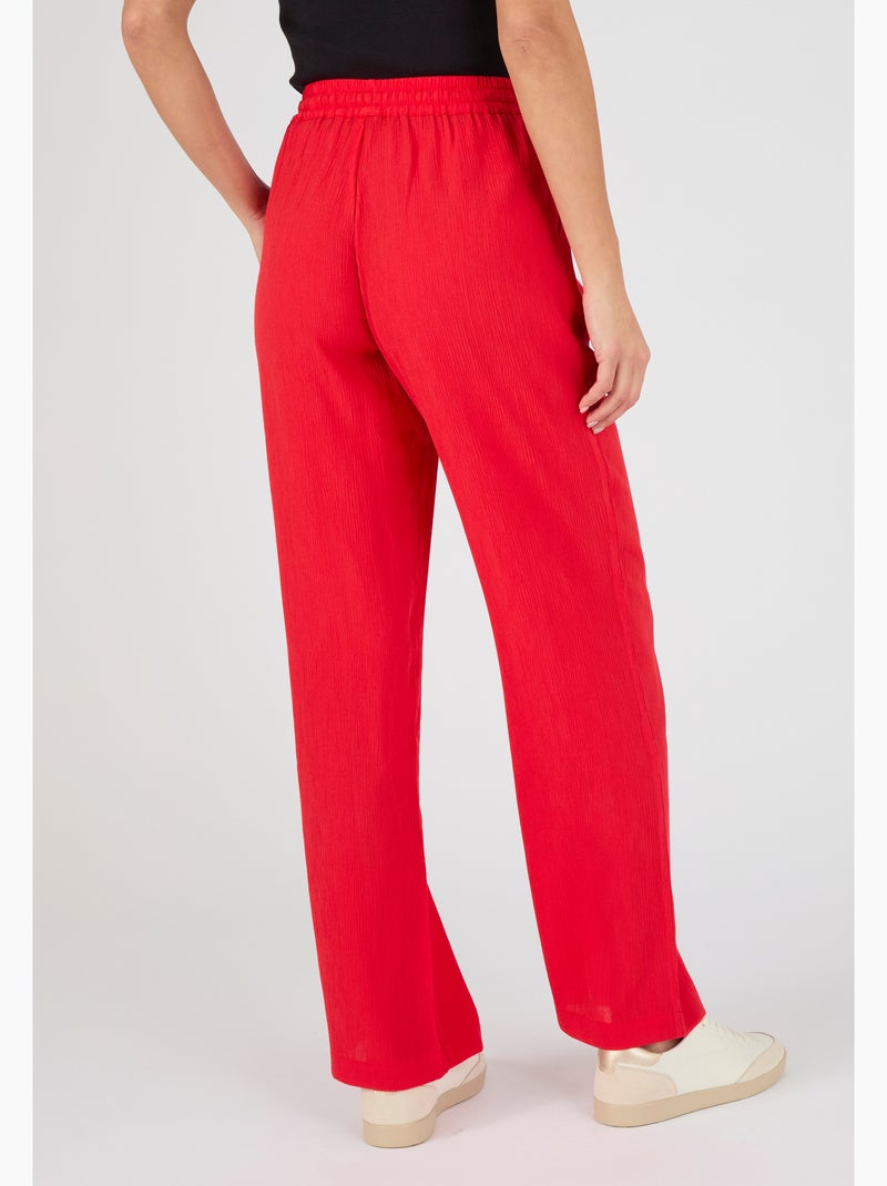 Pantalon crépon enfilable - Damart Rouge - Kiabi