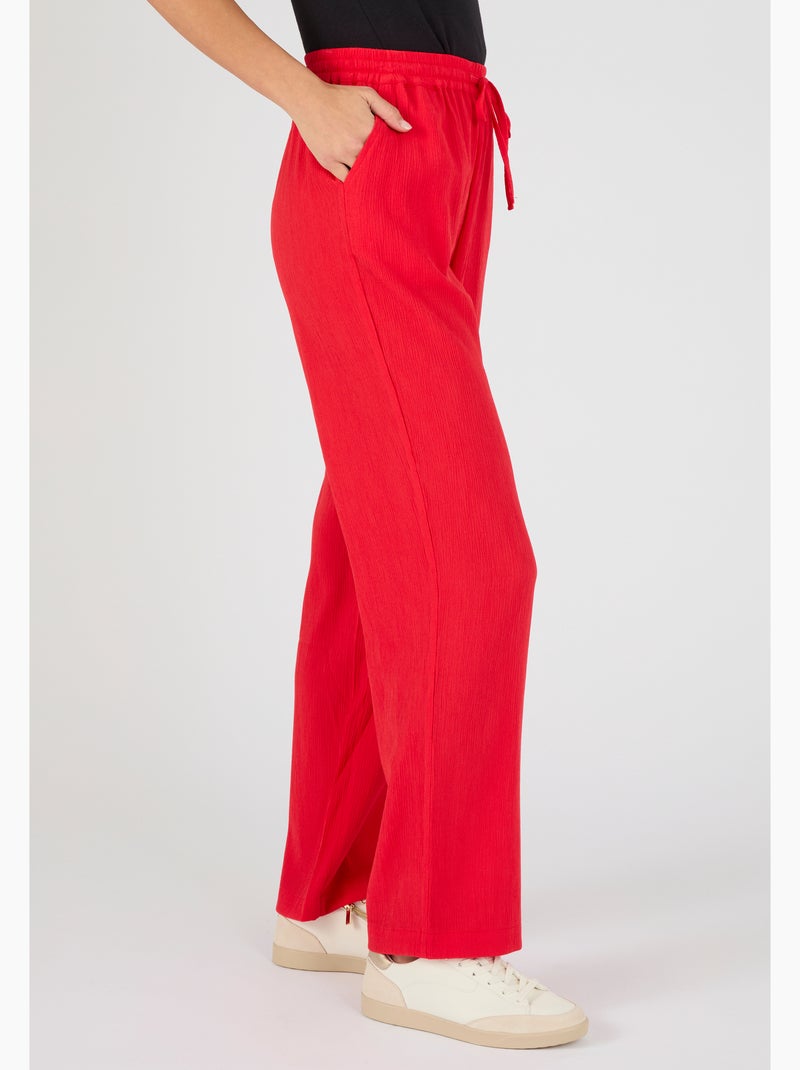Pantalon crépon enfilable - Damart Rouge - Kiabi