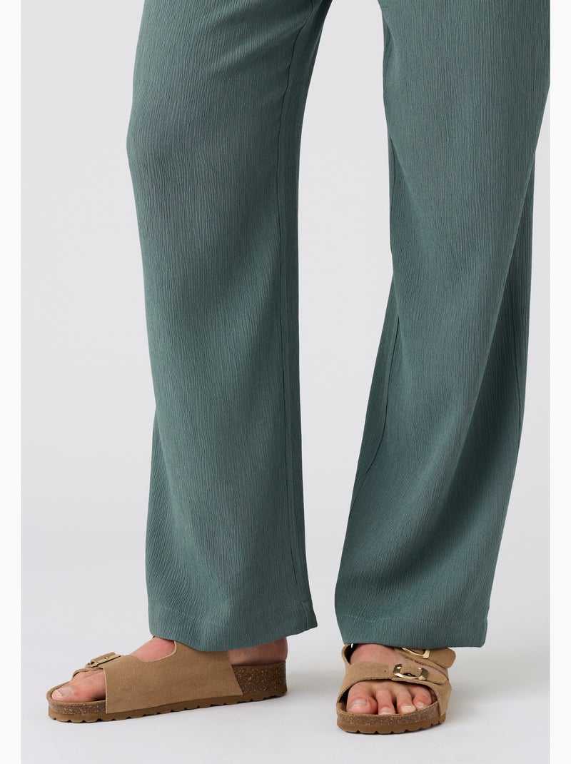 Pantalon crépon enfilable - Damart Vert - Kiabi