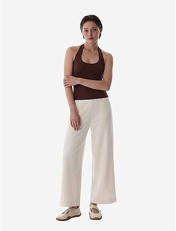 Pantalon crop en modal taille haute penti
