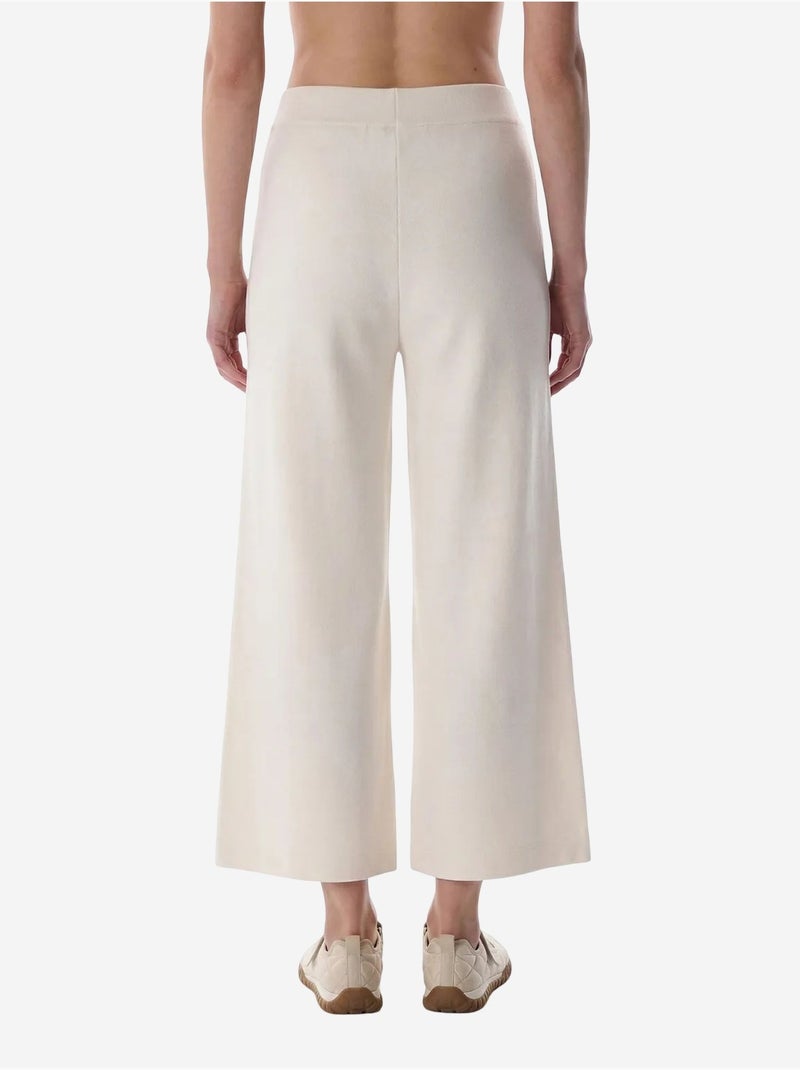 Pantalon crop en modal taille haute penti Blanc cassé - Kiabi