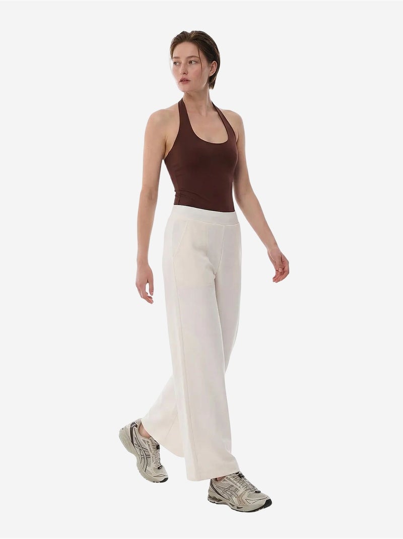 Pantalon crop en modal taille haute penti Blanc cassé - Kiabi