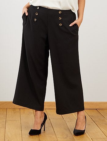 Pantalon cropped avec boutons - Kiabi